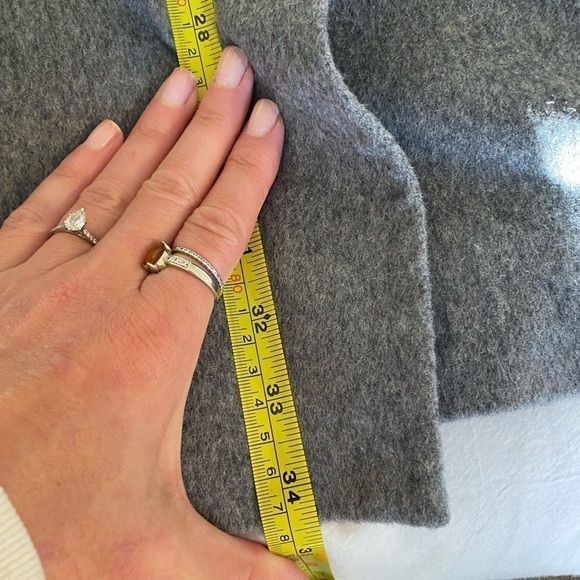 Allsaints Women’s Aiva Sabina Wool Leather Blazer Jacket Grey Size 0 Business - Picture 8 of 9